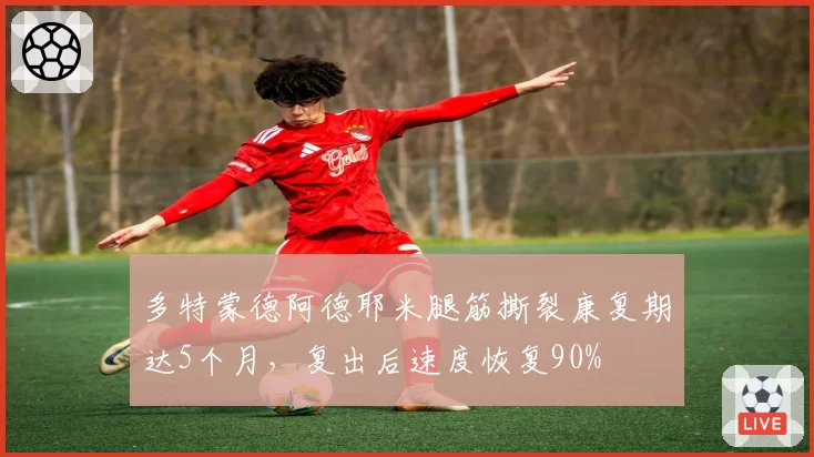 多特蒙德阿德耶米腿筋撕裂康复期达5个月，复出后速度恢复90%